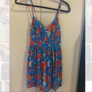 Hollister Blue Floral Sundress - Chiffon w/ Slip